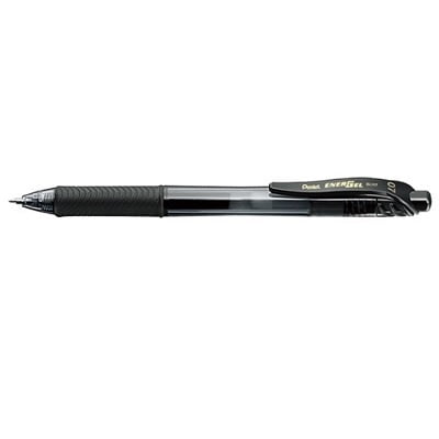 Pentel Energel X Gel Roller Pen, Retractable, 0.7mm, Black Ink, 12 Pack