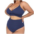 thumbnail image 2 of EGNMCR Bikini Set Women Plus Size Fashion Solid Swimsuit Bikini Set Two Piece Suit, 2 of 5
