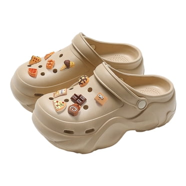 Ediodpoh Sabots à Plateforme Respirants pour Femmes Hommes Unisexe sur Chaussures Décontractées Confortables avec Accessoires Charms pour Usage Quotidien Toutes Saisons Pantoufles pour Femmes Kaki 35
