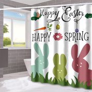 Chmadoxn Easter Decorations, Easter Ornaments, Easter Gifts Easter Shower Curtain Watercolor Floral Bathroom Curtains Spring Holiday Bathroom Decor Washable Fabric Shower Curtain