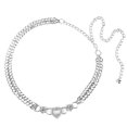 thumbnail image 3 of Crystal Flower Heart Ladies Waist Chain Belt in Crystal Waist Belt Silver, 3 of 9
