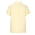 thumbnail image 4 of Dealovy Plus Size Womens Button down Shirts Cotton Linen Rolled Short Sleeve Loose Casual Work Blouses, 4 of 5