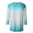thumbnail image 5 of Meichang T-Shirt à Manches 3/4 pour Femmes, Amusant et Tendance, T-Shirts Imprimés Dégradés, Tunique Ajustée, Chandail à Col Rond, Blouse, Doux, Confortable, Extensible, Hauts de Vacances pour Jeans, 5 of 5