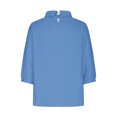 thumbnail image 4 of AherBiu Chemises en Lin pour Femmes Manches 3/4 Col à Revers Style Rétro Hauts Décontractés Amples Mode Automne 2024 Blouses, 4 of 5