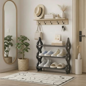 Dvkptbk Shoe Rack Shoe Rack Organizer Three Tier Shoe Rack Daily Use Bedroom Closets Entryway Bedroom home decor