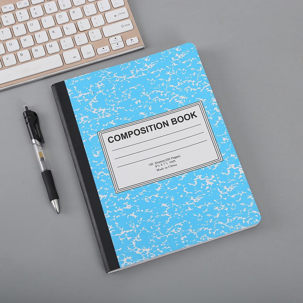 olkpmnmk Blue,Wide Ruled Notebook Composition Notebooks Wide Ruled Composition Book Wide Notebook PaperSewn Binding Cover Assorted Colors,Clearance,Notebooks