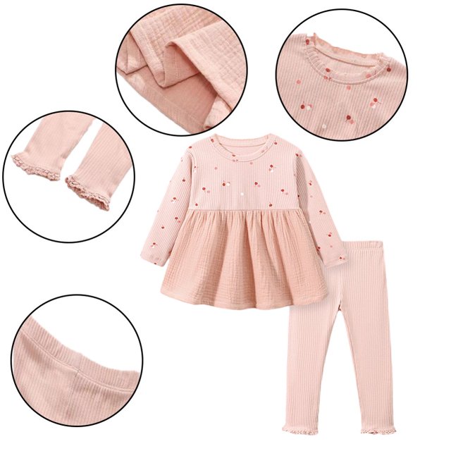 Robe d'Automne Hiver pour Bébé Fille Robe en Velours Côtelé Manches Longues pour 1-8 Ans