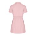 thumbnail image 4 of Gspmoly Robes pour Femmes Grande Taille, Tailleur pour Femmes à Lacets, Col à Revers, Boutons, Robe de Couleur Unie, Robes de Soirée pour Femmes Offres, 4 of 5