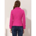 thumbnail image 4 of INSPIRE CHIC Caban à Revers Cranté à Double Boutonnage pour Femme Rose Vif P, 4 of 6