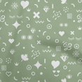 thumbnail image 1 of oneOone Polyester Spandex Light Green Fabric Doodle Fabric For Sewing Printed Craft Fabric By The Yard 56 Inch Wide, 1 of 4