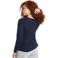 thumbnail image 3 of Hanes T-Shirt Col Rond à Manches Longues pour Femmes, m, Marine, 3 of 9