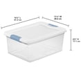 thumbnail image 2 of Sterilite 15 Qt Clear Latching Storage Container Organizing Box, (36 Pack), 2 of 12