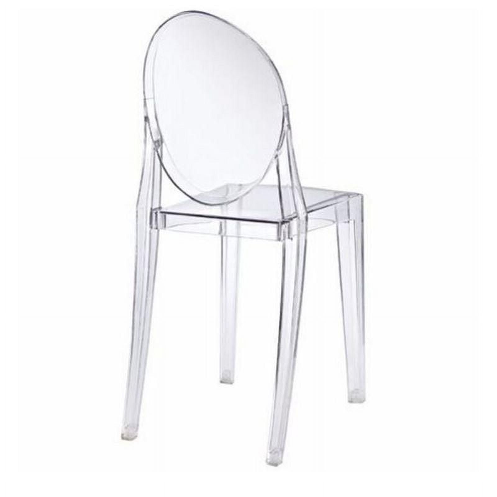 Modern Ghost Side Chair – Transparent Clear Acrylic Dining Chair with Durable Design, Stackable for Dining or Accent Spaces