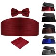 thumbnail image 2 of Bangcool Mens Bow Tie Fashion Solid Color Formal Bowtie with Pocket Square & Cummerbund, 2 of 8