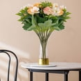 thumbnail image 4 of Simulated Camellia Rose Vase, Usavan Realistic Silk Flower Arrangement, Artificial Floral Centerpiece for Home Decor Wedding Table, 4 of 5