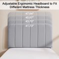 thumbnail image 4 of VECELO Twin Size Upholstered Beds, Modern Platform Bed Frame with Adjustable Headboard, Wooden Slats Support/No Box Spring Needed, Light Grey, 4 of 8