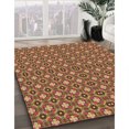 thumbnail image 3 of Ahgly Company Tapis d'Intérieur Ronds Transitionnels Lavables à la Machine, Brun Caramel, 3 Pieds Rond, 3 of 7