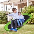 thumbnail image 2 of Patiojoy 60" Flying Saucer Tree Swing Set Outdoor Oval Swing Adjustable Hanging Ropes for Kids Green, 2 of 7