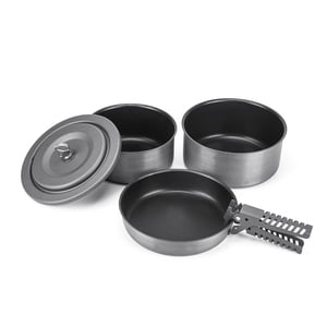5 PCS Poêles en alliage d'aluminium anodisé dur Ensemble de casseroles de cuisson solide Ensemble de poêles à frire avec des ustensiles de cuisine Gripper