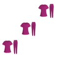 thumbnail image 4 of maskred Ensemble de Sarrau pour Femmes Infirmière Col en V Lavable à la Machine Manches Courtes Tenue Confortable Rose Rouge m Ensemble de 3, 4 of 6