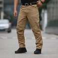 thumbnail image 4 of EGNMCR Men's Lightweight Pants, Cargo Pants Men, Linen Pants Men Mens Fashion Solid Multiple Pockets Multi Multifunctional Work Trousers Pants Men Polyester Pants, 4 of 6