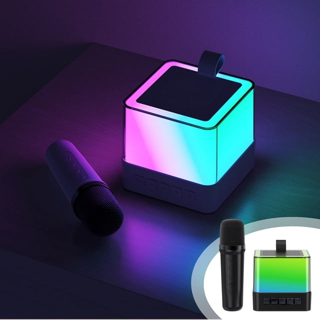 TopLLC Machine de Karaoké avec 1 Microphone Sans Fil, Haut-Parleur Bluetooth Portable avec Son HD, Supporte la Coupure Vocale, USB, SD, Entrée aux pour Fête, Réunion en Liquidation