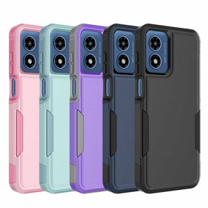 Pour Motorola Moto G Play 4G 2024 Boitier, Étui de protection robuste pour Moto G Play 4G 2024,Njjex Protection militaire de niveau double couche résistant aux chocs étui téléphonique robuste - noir