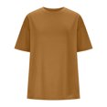 thumbnail image 3 of Plebaso T-Shirts Surdimensionnés pour Femmes 2025 Manches Courtes Hauts Amples Col Rond Décontracté Uni T-Shirts Basiques pour Femmes, 3 of 5
