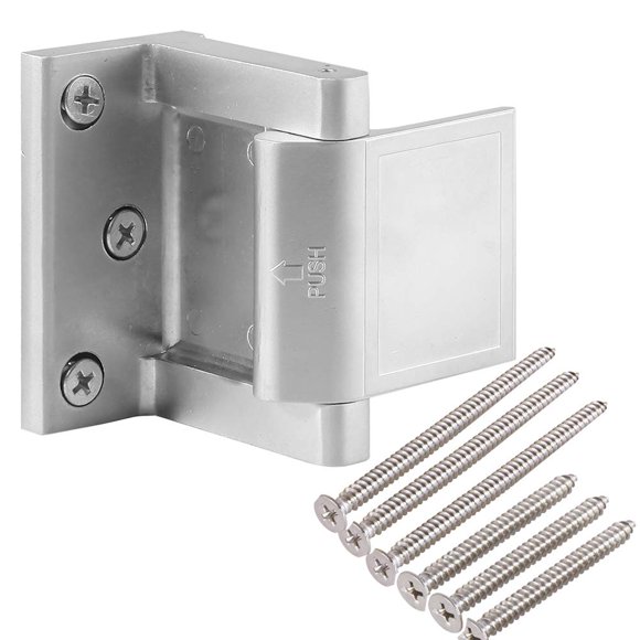Hotel Security Door Lock with Stainless Steel Screws Privacy Door Latch for in-Swinging Doors Extra High Home Door Security Lock(Silver-1 Pack)