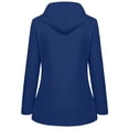 thumbnail image 2 of Women Casaul Solid Jackets Outdoor Plus Size Drawstring Zipper Hooded Raincoat Windproof Tops Coat with Pocket, 2 of 5