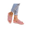 thumbnail image 3 of Woobling Women's Slippers Backless Flats Open Toe Shoes Soft Slides Summer Slipper Pink 6, 3 of 9