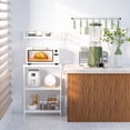 thumbnail image 2 of Giantex Bakers Rack for Kitchen, 4-Tier Microwave Stand, Microwave Cart Storage Rack, Coffee Bar w/Mesh Wire Metal Shelves, White, 2 of 8