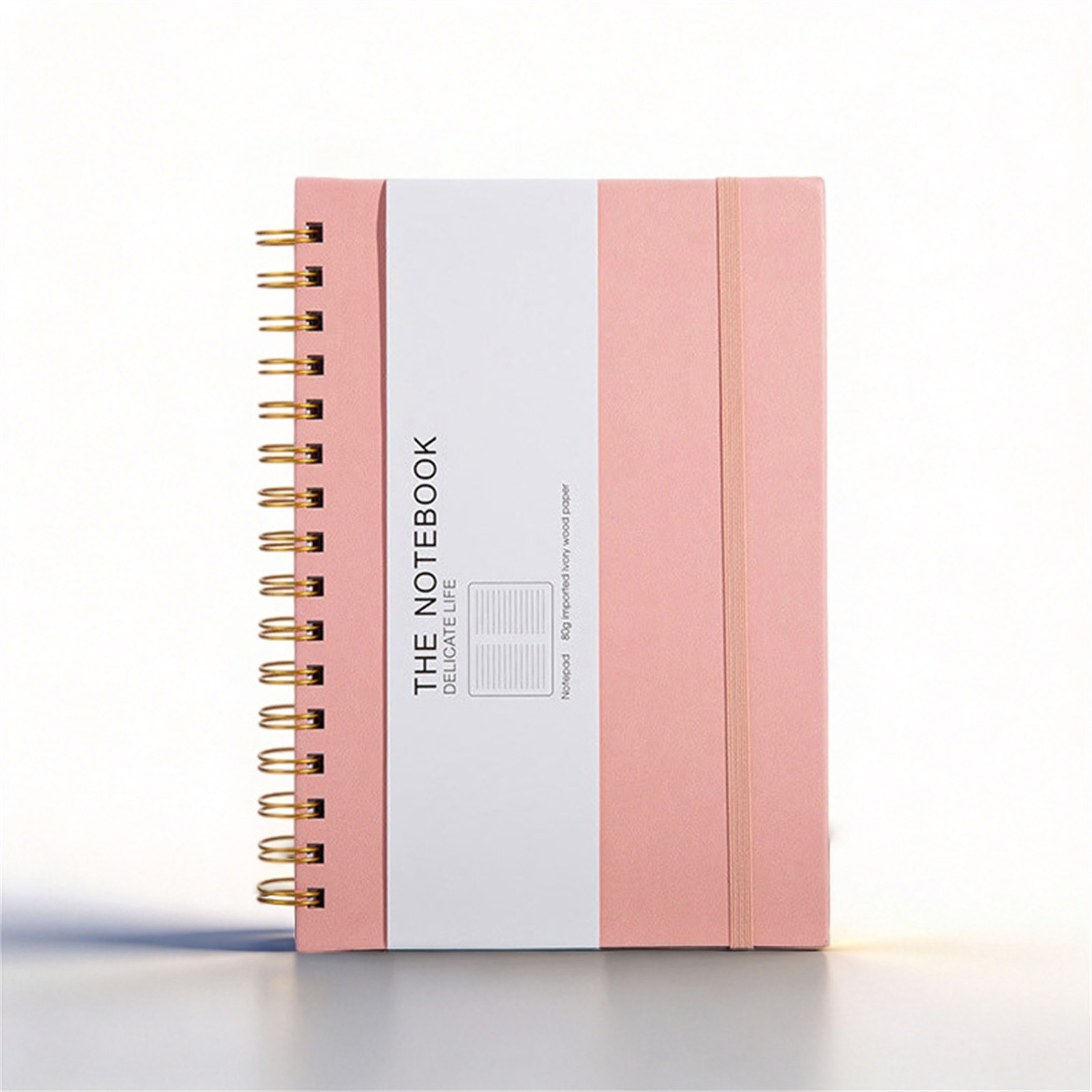 SLYNSHome Lined Spiral Journal Notebook Pink A5 Hardcover Spiral Journals for Women Men 200 Pages Spiral Bound Notebook,College Ruled Notebooks for Work