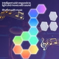 thumbnail image 4 of Appliques Murales pour Chambre Hexagonales RVB Contrôle Intelligent et Synchronisation Musicale Lumière Hexagonale Lumière d'Ambiance de Jeu Lumière d'Arrière-plan Murale Lumière de Chambre à Coucher Lumière de Jeu Lumière Murale RVB, 4 of 7