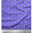thumbnail image 1 of Soimoi Purple polyester Crepe Fabric Phone,Calculator & Monitor Hardware Decor Fabric Printed Yard 42 Inch Wide, 1 of 2