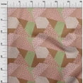 thumbnail image 2 of oneOone Cotton Poplin Pink Salmon Fabric Triangle Geometric Craft Projects Decor Fabric Printed By The Yard 56 Inch Wide, 2 of 4