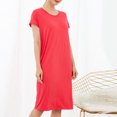 thumbnail image 4 of Besolor Chemises de Nuit Grande Taille pour Femmes Été Confortables à Manches Courtes Col Ras du Cou Vêtements de Nuit Chemises de Sommeil Robe de Nuit, 4 of 5