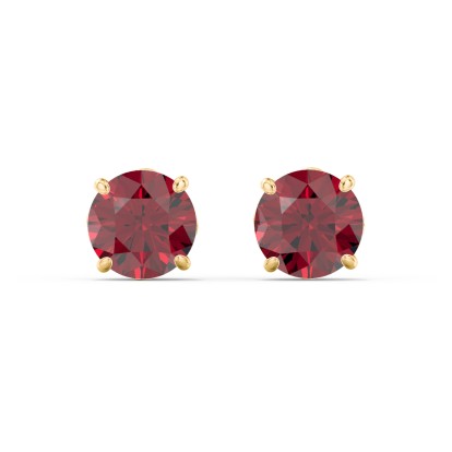 1 Carat Solitaire Stud Earrings in 10K Yellow Gold
