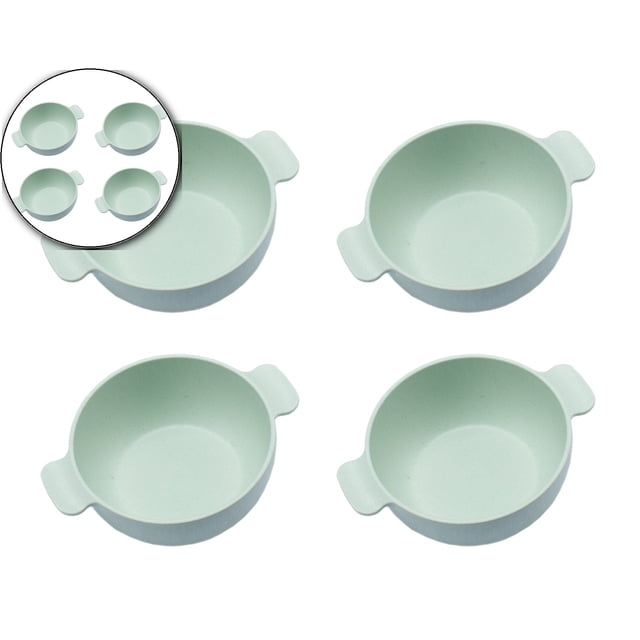 Dvruxg Wheat Straw Dinnerware Set - 4 Bowls, Reusable, Microwave & Dishwasher Safe, Perfect for Camping or Home Use(Green)