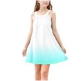 thumbnail image 3 of Milgrthf Robe Camisole Décontractée d'Été pour Filles, Tendance, Dégradé, Ample, Col Ras du Cou, Sans Manches, Ligne A Évasée, pour 4-15 Ans, Vert, 11 Ans, 3 of 9