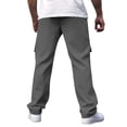 thumbnail image 4 of Ceisia Men's Relaxed Straight Cotton Gift Cargo Multi-pocket Pants Soft Abrasion-resistant 3D Pockets Multi-Color, 4 of 5