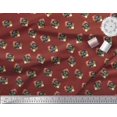 thumbnail image 2 of Soimoi Red polyester Crepe Fabric Floral & Be You Text Print Sewing Fabric BTY 42 Inch Wide, 2 of 5