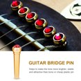 thumbnail image 4 of 6Pcs Brass Made Guitar Bridge Pins with Crystal Glass Dot Decor Music Instrument Parts Red, 4 of 9