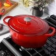thumbnail image 4 of Crock-Pot Artisan 7 Qt Enameled Cast Iron Dutch Oven W/Lid, Scarlet Red, Oval, 4 of 5