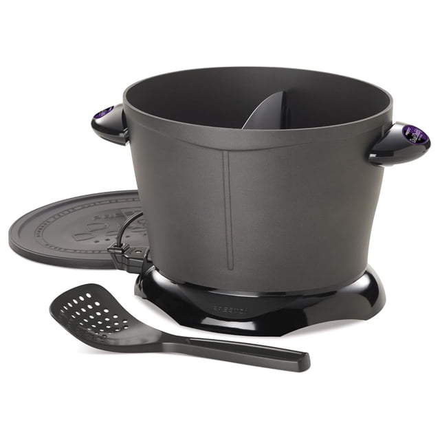 Presto DualDaddy Electric Deep Fryer with Divider, Ceramic Nonstick, Black
