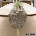 thumbnail image 4 of The HomeCentric Designer Silver Table Runner 4 Seater Table Runner (14 x 48 inch), Foil, Textured, Tassel, Jacquard fabric Table Linen, Abstract Pattern Modern Style - Silvery Stardust, 4 of 10