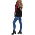 thumbnail image 4 of Women Plaid Stripe Print Colorblock Crew Neck Long Sleeve Pullover Shirt, 4 of 5