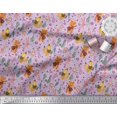 thumbnail image 2 of Soimoi Modal Satin Fabric Floral,Musical Instruments & Animals Cartoon Print Fabric by Yard 42 Inch Wide, 2 of 3