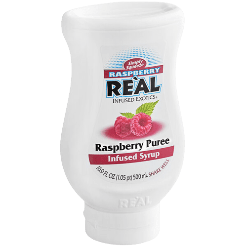 Real 16.9 fl. oz. Raspberry Puree Infused Syrup
