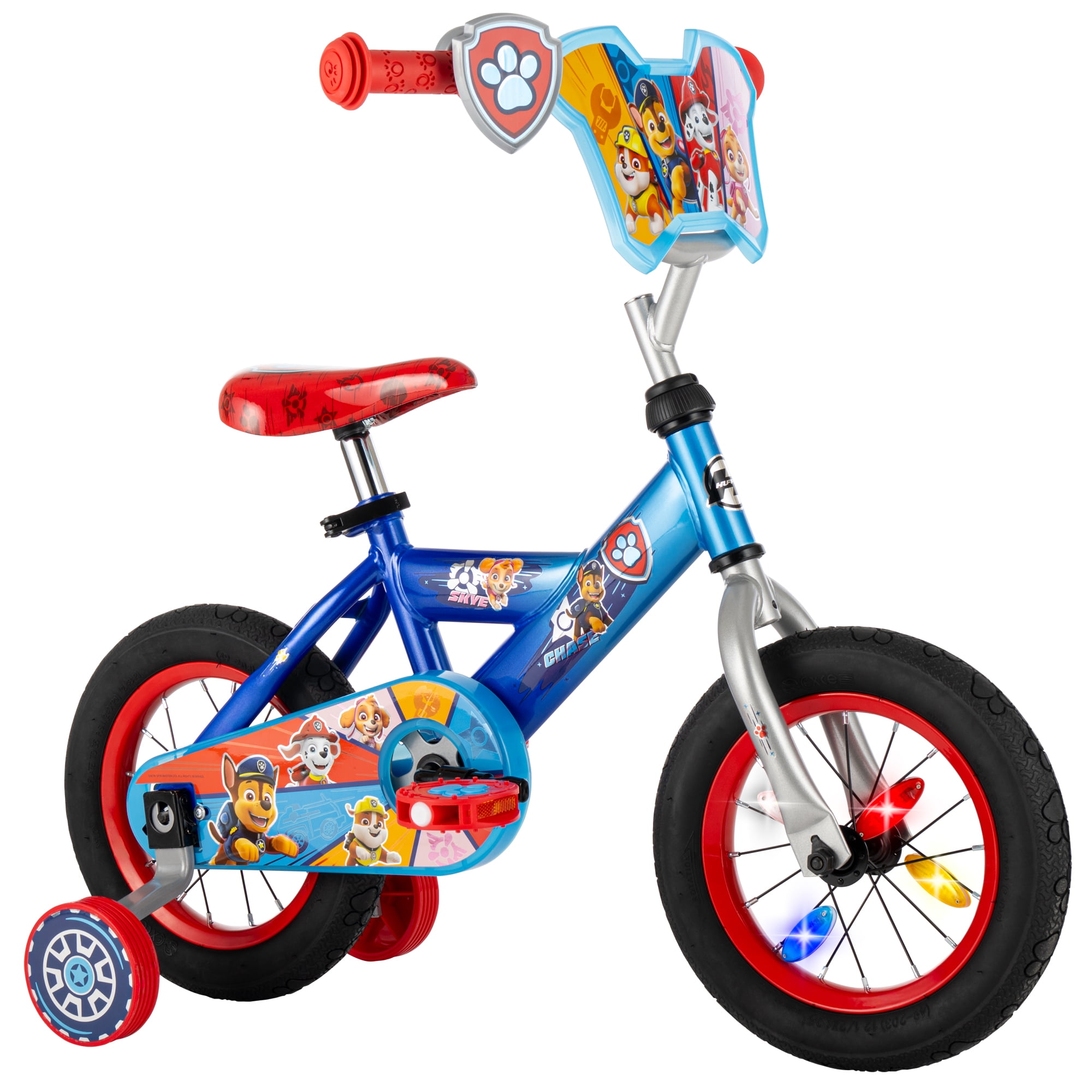 Huffy 12-inch PAW Patrol Bike for Kids with Training Wheels, Blue/Red